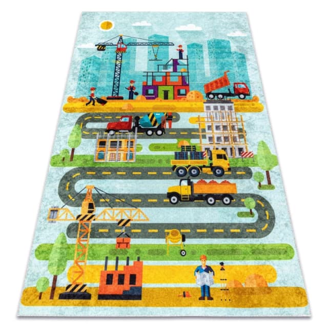 RugsX Junior Rug in Blue Size: 140cm x 190cm Blue Unisex 140cm x 190 cm