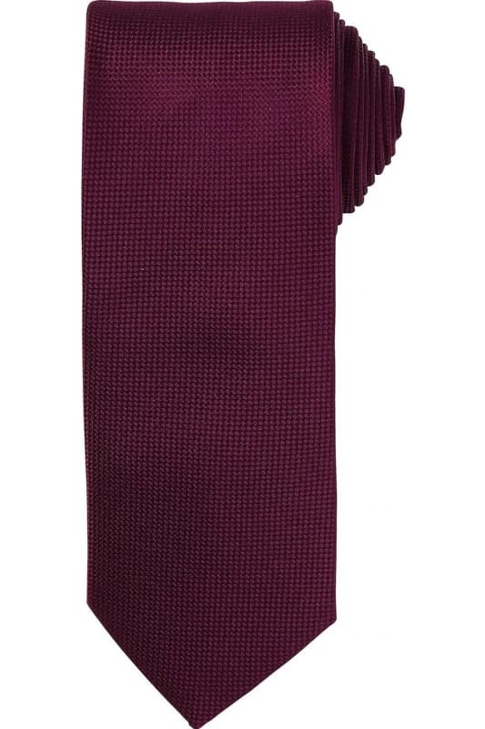 Premier Premier Micro Waffle Tie in Aubergine Aubergine One Size Unisex 5063425959983