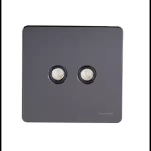 Schneider USFP Twin Coaxial Socket Black Insert Black Nickel - GU7420BBN