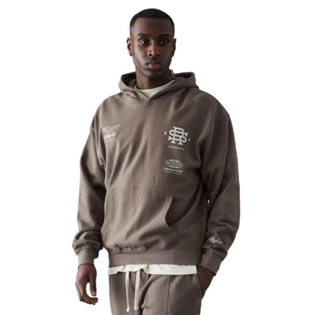 Series 55 Versus Front Back Logo Hoodie Brown male L