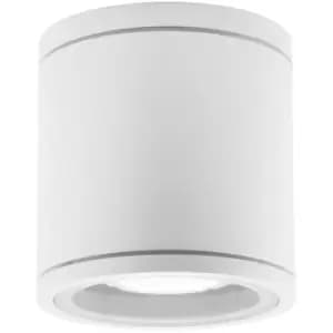 Dayton 9cm Round Surface Mounted Downlight White Aluminium, Glass LED GU10 1x7W IP54 - Merano