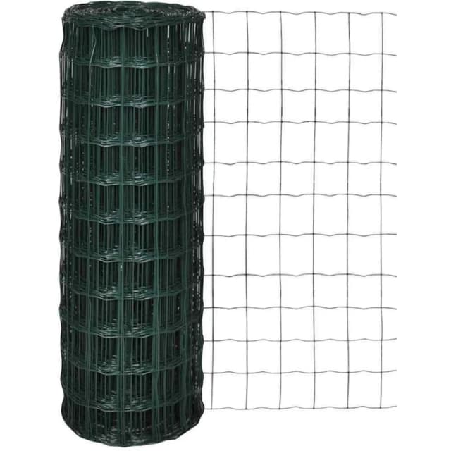 vidaXL Euro Fence Panel Screen Barrier 10x0.8 m with 76x63mm Mesh Steel Green