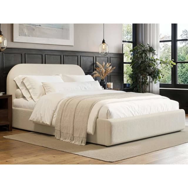 Flair Alba Ottoman Bed Cream Boucle Size: Double Cream Unisex Double