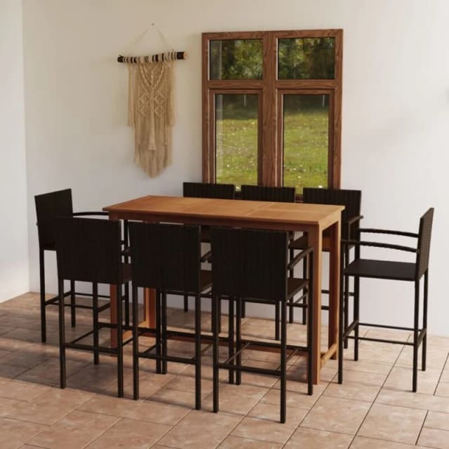 VIDAXL 9 Piece Garden Bar Set Brown Vidaxl 8720286340479