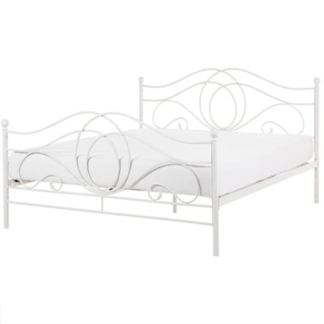 Beliani Bed Metal Lyra 160 X 200 Cm (Eu King Size) White