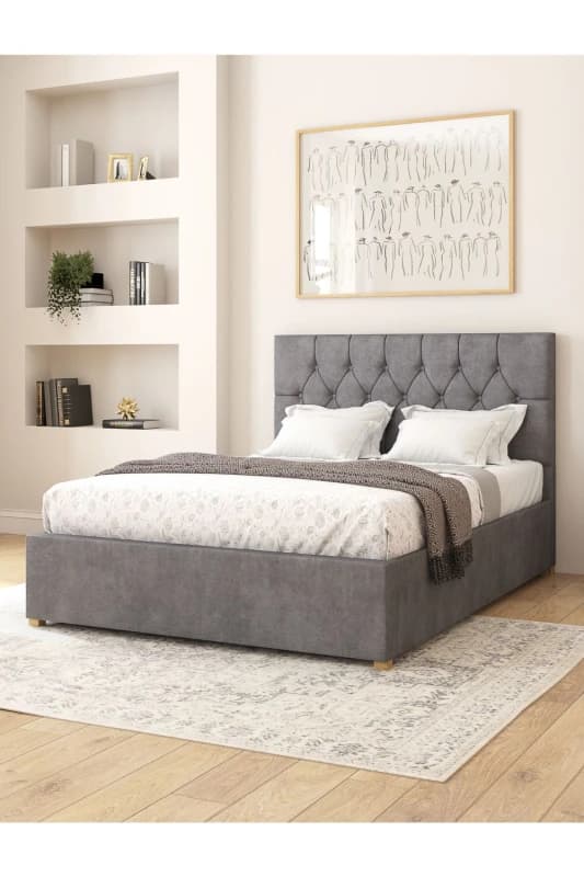 Aspire Aspire Olivier Electric Adjustable Bed Upholstered in Plush Velvet Fabric with Pocket Sprung Mattress UK Made in Grey Size: Single Grey Singl