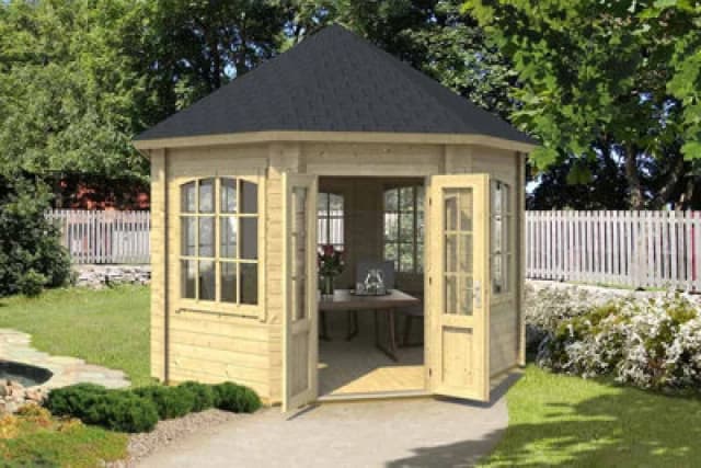 Lasita Maja Jamaica-Log Cabin, Wooden Garden Room, Timber Summerhouse, Home Office - L389.4 X W389.4 X H345.4 Cm