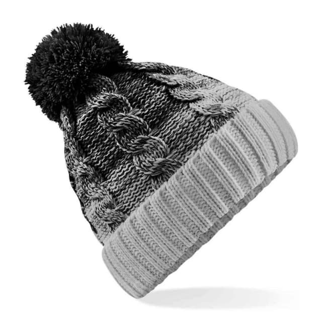 Beechfield Beechfield Men Ombre Pom Pom Beanie in Black One Size Male 5063527899545