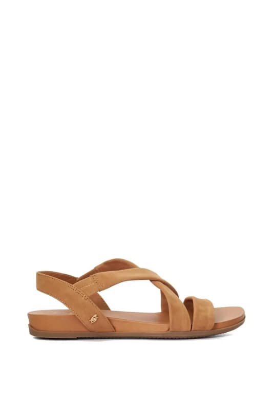 Dune London Womens Wide Fit 'Landies' Sandals in Camel Size: 5 Camel Female 5