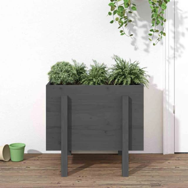 vidaXL Garden Planter Grey 62x50x57cm Solid Wood Pine, Grey 825207