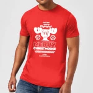 National Lampoon Merry Christmoose Mens Christmas T-Shirt - Red - L