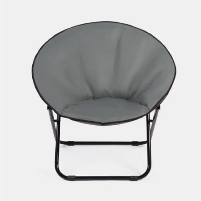 OHS OHS Moon Camping Chair Round Folding Outdoor Garden Seat Travel Picnic in Charcoal Charcoal One Size Unisex 5027434209514