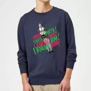 Elf Santa! I Know Him! Christmas Sweatshirt - Navy - 3XL