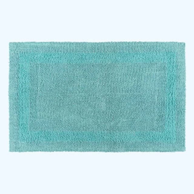 Homescapes Luxury Reversible Extra Large Bath Mat - Aqua