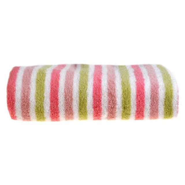 Allure Bath Fashions Striped Bath Sheet Towel - Pink & Green
