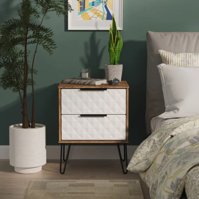 Ready Assembled 2 U Islay 2 Drawer Bedside (Ready Assembled) in White Size: Small White Unisex Small