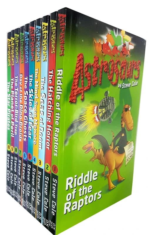 Astrosaurs 10 Book Set Steve Cole Series 1 Riddle Of The Raptors Including All Ten Tales Steve Cole Books