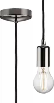KnightsBridge 1.8m E27 Contemporary Pendant Set - Black Nickel