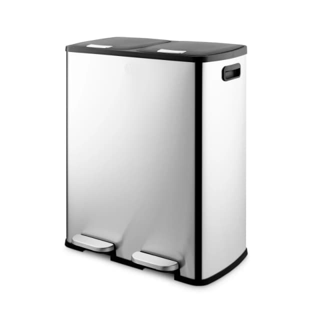 Swan 60L Recycling Bin 2x30L Bins Medium Silver 72907511390