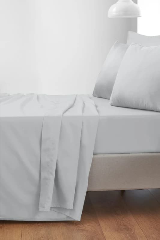 Bianca '400 Thread Count Cotton Sateen' Flat Sheet in Silver Size: Super King Flat Silver Unisex Super King Flat