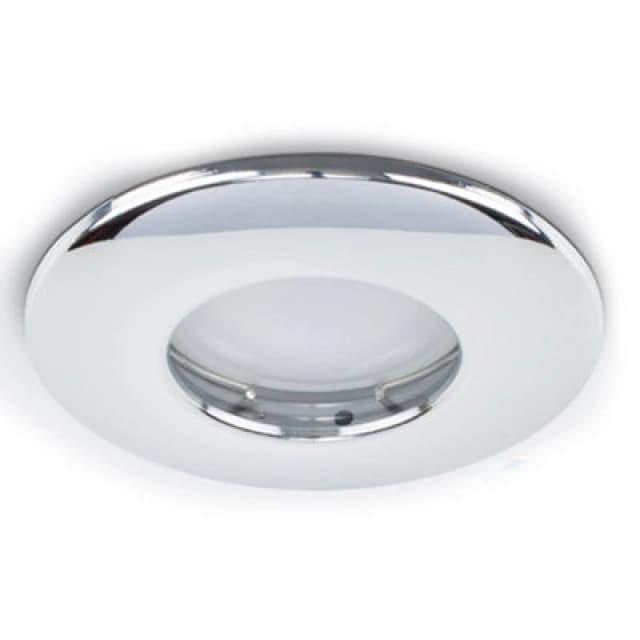 ValueLights Downlight Fire Rated IP65 Ceiling Light Fitting 6 Pack With Cool White Bulbs Metallic Silver