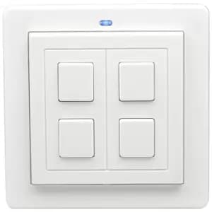 LightwaveRF 3V 2 Gang Wire-free Switch - White Plastic - JSJSLW206