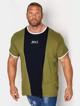 BadRhino Horizontal Cut & Sew Stripe T-Shirt - Multi, Blue, Size 2XL, Men