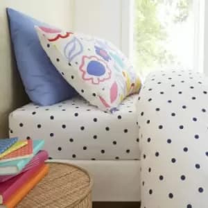 Pineapple Elephant Kids Blomme Floral 100% Cotton Fitted Sheet, Bright, Double