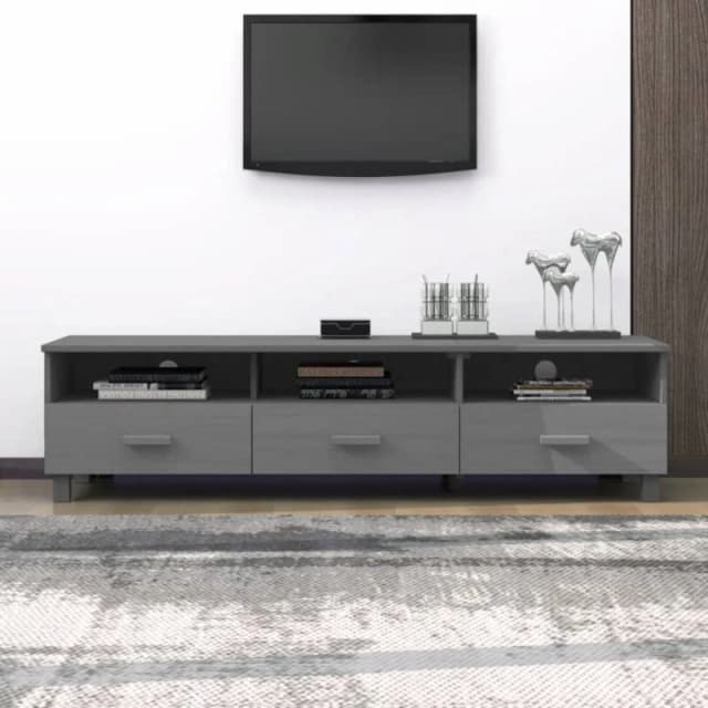 VIDAXL TV Cabinet hamar Dark Grey 158x40x40cm Solid Wood Pine Vidaxl 8720286818206