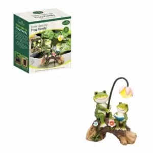 Gardenkraft Family Frog Reading Under Solar Fairy Flower