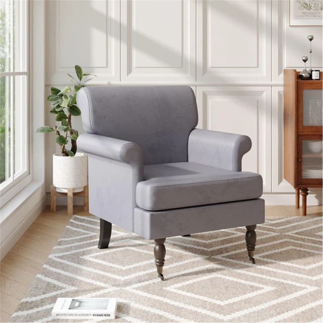 Kabinet UK Contemporary Velvet Armchair Grey unisex One size