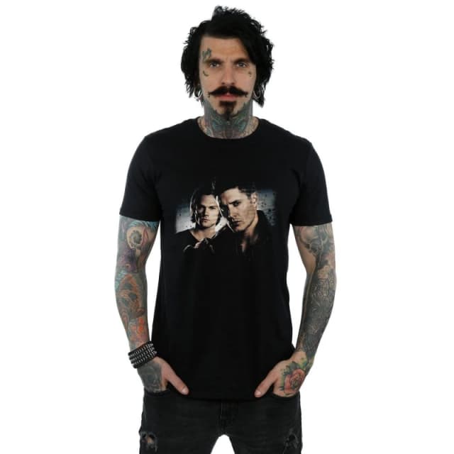 Supernatural Supernatural Men Sam And Dean Poster T-Shirt in Black Size: Small Black S Male 5057972558782