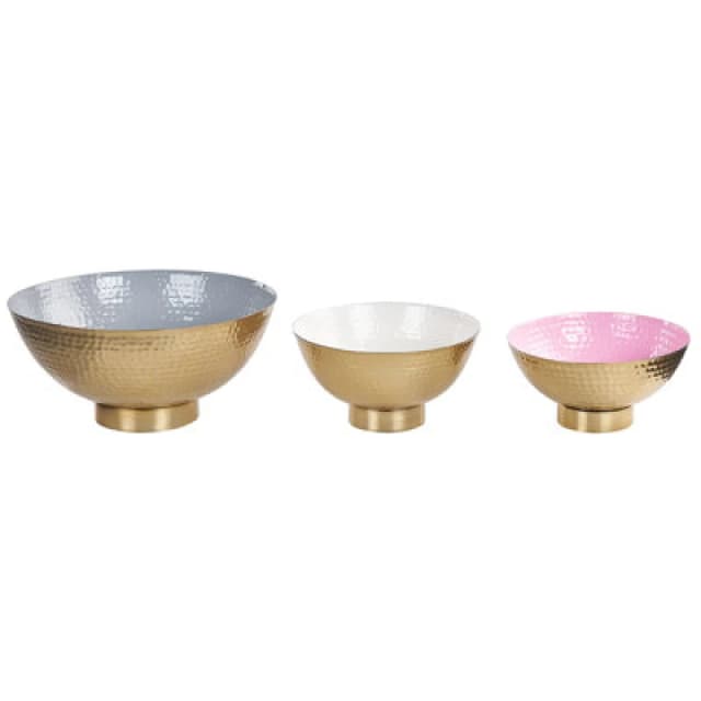 Beliani Set Of 3 Bowls Baru Metal Gold
