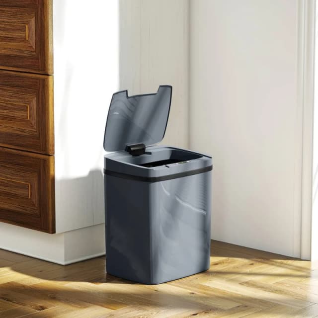 HOMCOM 15L Sensor Bin, Automatic Touchless Kitchen Bin, Battery Operated in Grey Grey Unisex