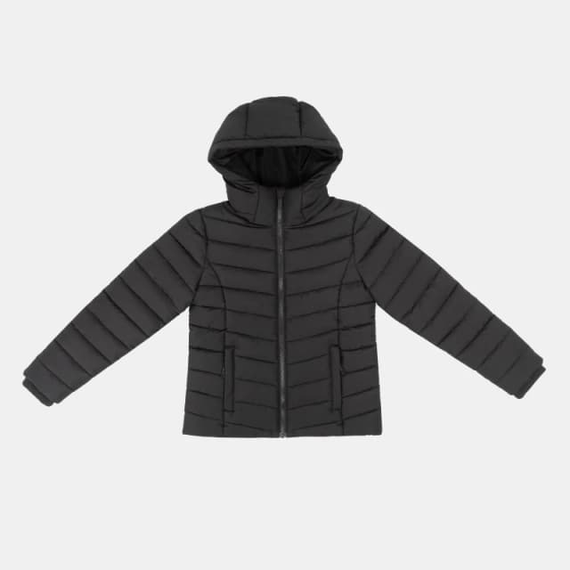 Slazenger Kids Slaz Hooded Long Sleeve Puffer Jacket Black female 7-8 (S)