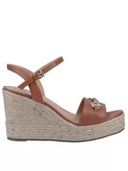 Dune London Kai Leather Flat Sandals - Tan Leather, Brown, Size 5, Women