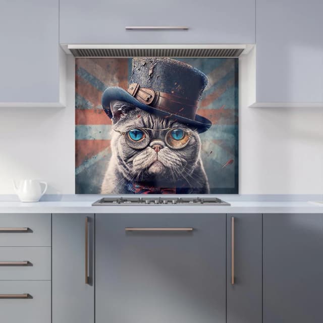 Warren Reed - Designer British Shorthair Cat Kitchen Splashback Size: 600mm x 750mm Multicolor Unisex 600mm x 750mm