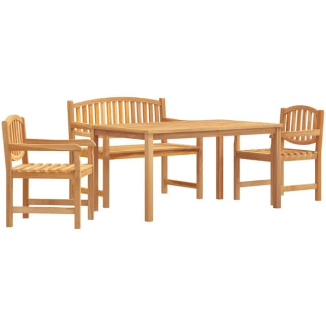 VIDAXL 4 Piece Garden Dining Set Solid Wood Teak Vidaxl 8721012207790