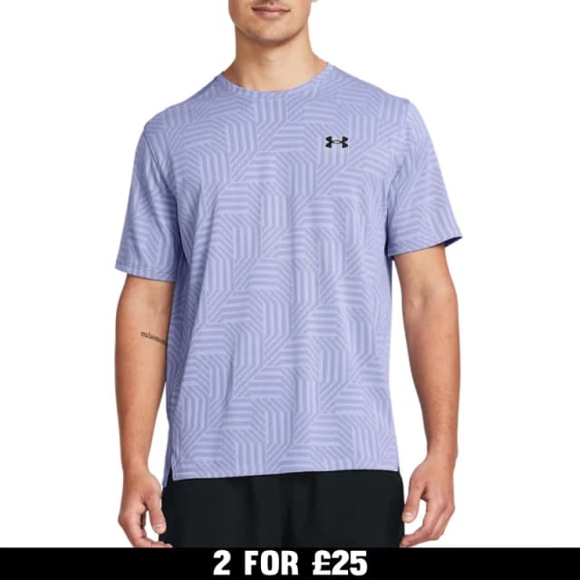 Under Armour Tech Vent Geotessa Short Sleeve T-Shirt - Purple Purple 2XL