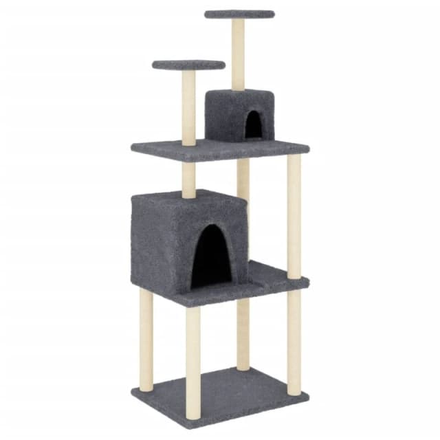 VIDAXL Cat Tree with Sisal Scratching Posts Dark Grey 167cm Vidaxl 8720845417086