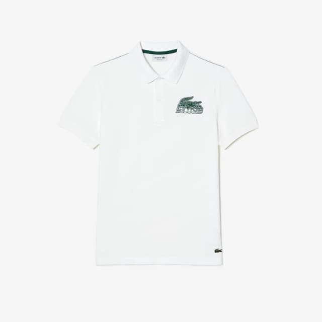 Lacoste Cotton Mini-Piqu Polo Shirt - White White S