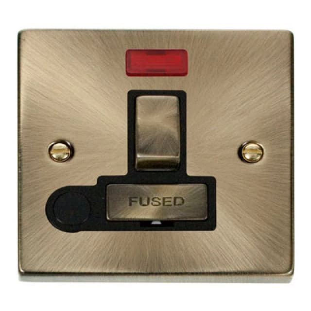 SE Home Antique Brass 13A Fused Ingot Connection Unit Switched With Neon With Flex Gold unisex