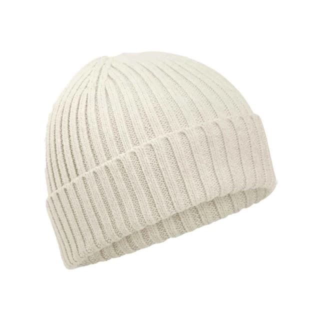 Beechfield Cotton Beanie in Light Beige Light Beige Unisex One Size