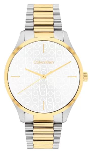 Calvin Klein 25200167 Unisex Silver CK Dial Two Tone Watch
