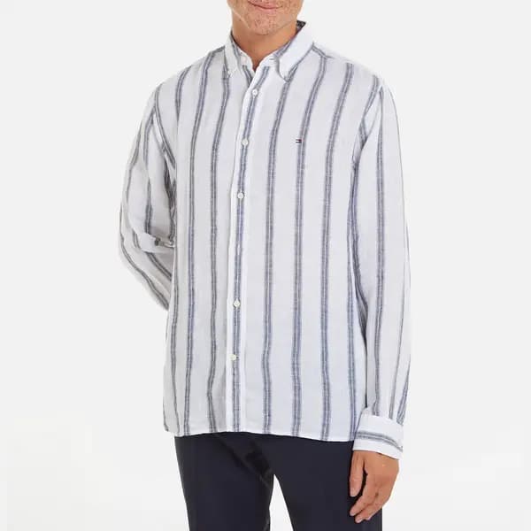 Tommy Hilfige Triple Stripe Linen Shirt - XXL Multi Shirts male MW0MW346120FA XXL