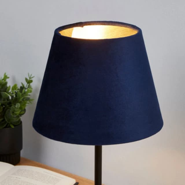 Lighting Collection Velvet Drum Shade Navy unisex 20cm