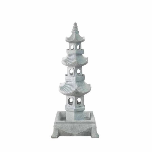 Altico Garden Products Ltd Grand Pagoda Water Feature - L55 x W55 x H126cm in Grey Grey Unisex