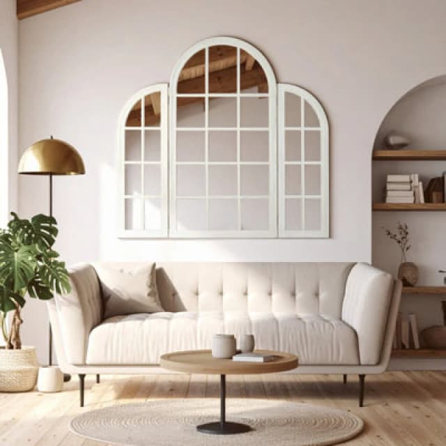 Orsina Flat Wood White Finish Mirror