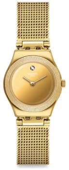 Swatch LUMINESCENT SAND Irony Lady Gold PVD Mesh Watch