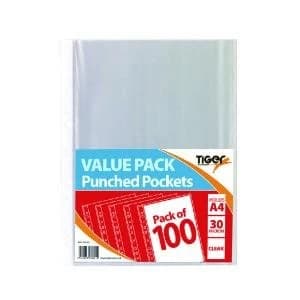 A4 Punched Pockets 30 Micron Pack of 1000 301601